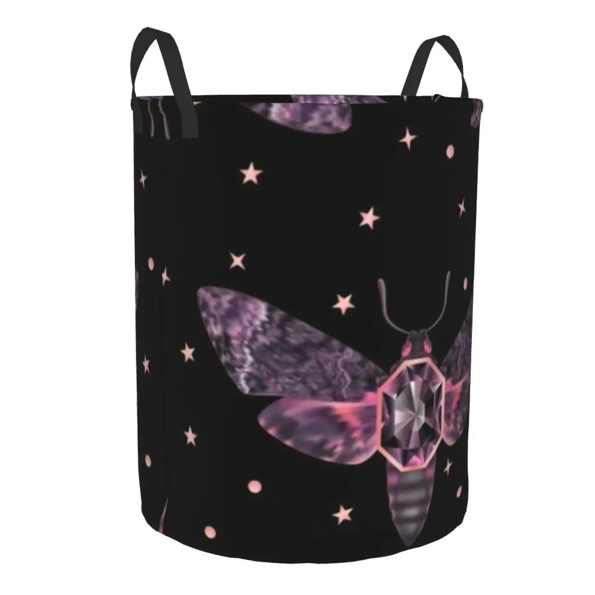 Laundry Basket Death Head Moth Jewelry Pattern Dirty Clothes Storage Bucket Wardrobe Clothing Organizer Hamper