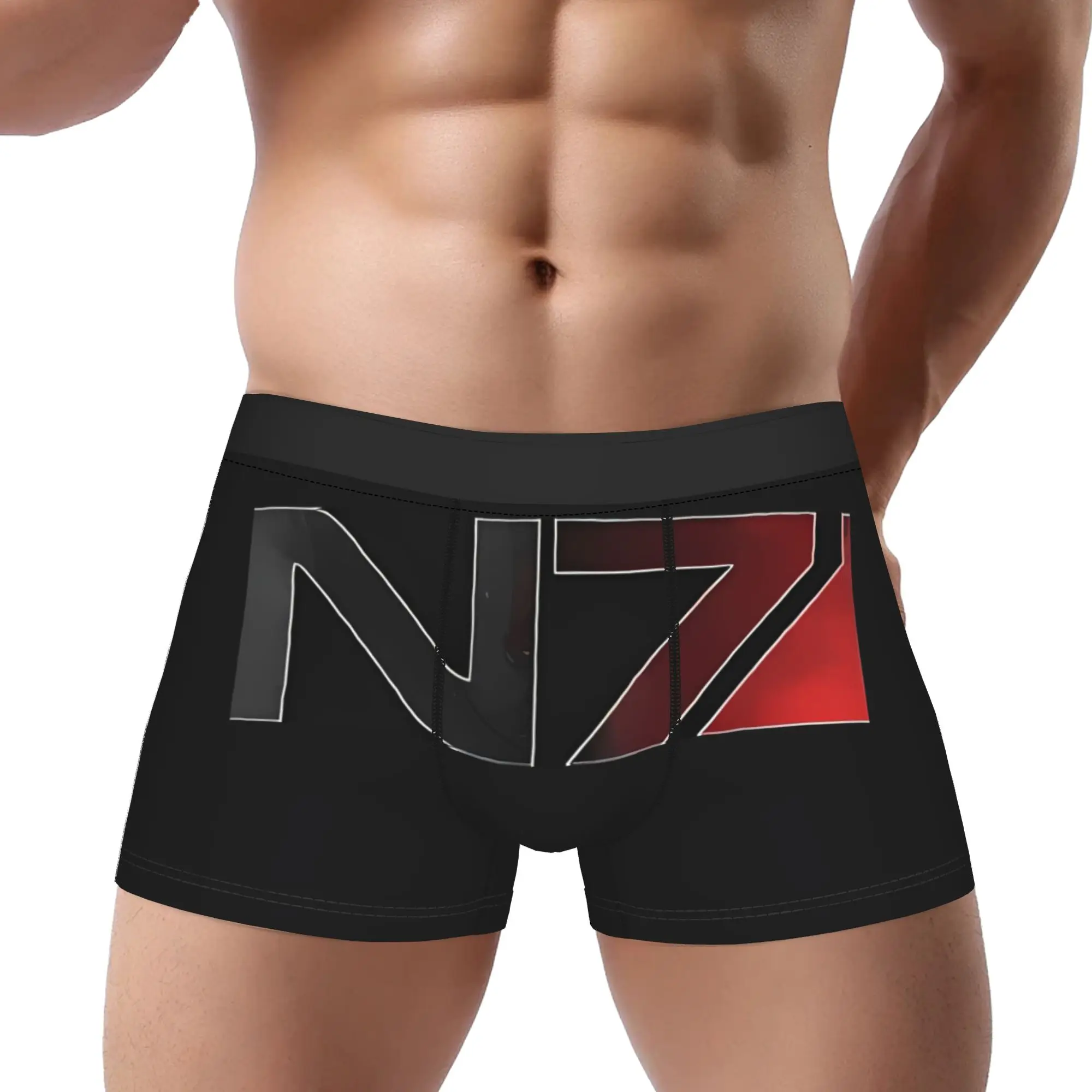 

Mass Effect Logo N7 Underpants Homme Panties Male Underwear Comfortable Shorts Boxer Briefs