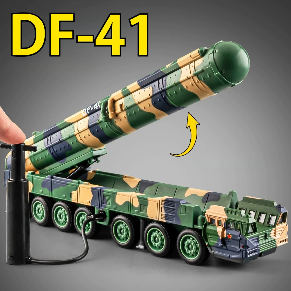 

1:50 DF-5B DF-41 JL-2 Военная ракетная машина, литая под давлением модель, игрушки из сплава, колесо автомобиля, раздвижной звук, свет, детский рождественский подарок