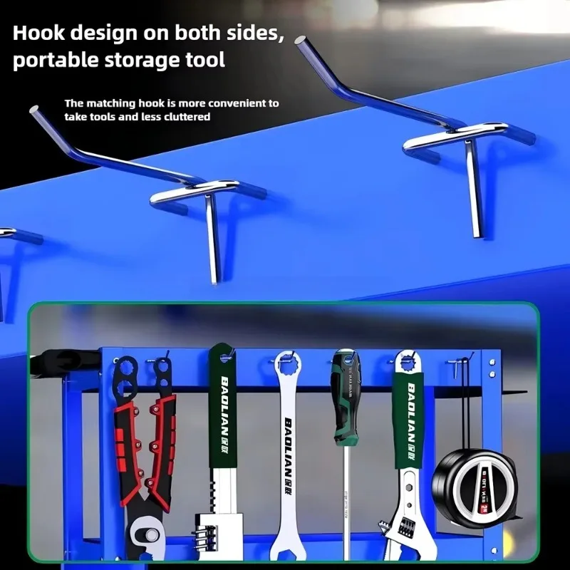 3 Tier Heavy Duty Tool Cart Hand Push Trolley Multi Function For Auto Repair Workshop Parts Storage Organization