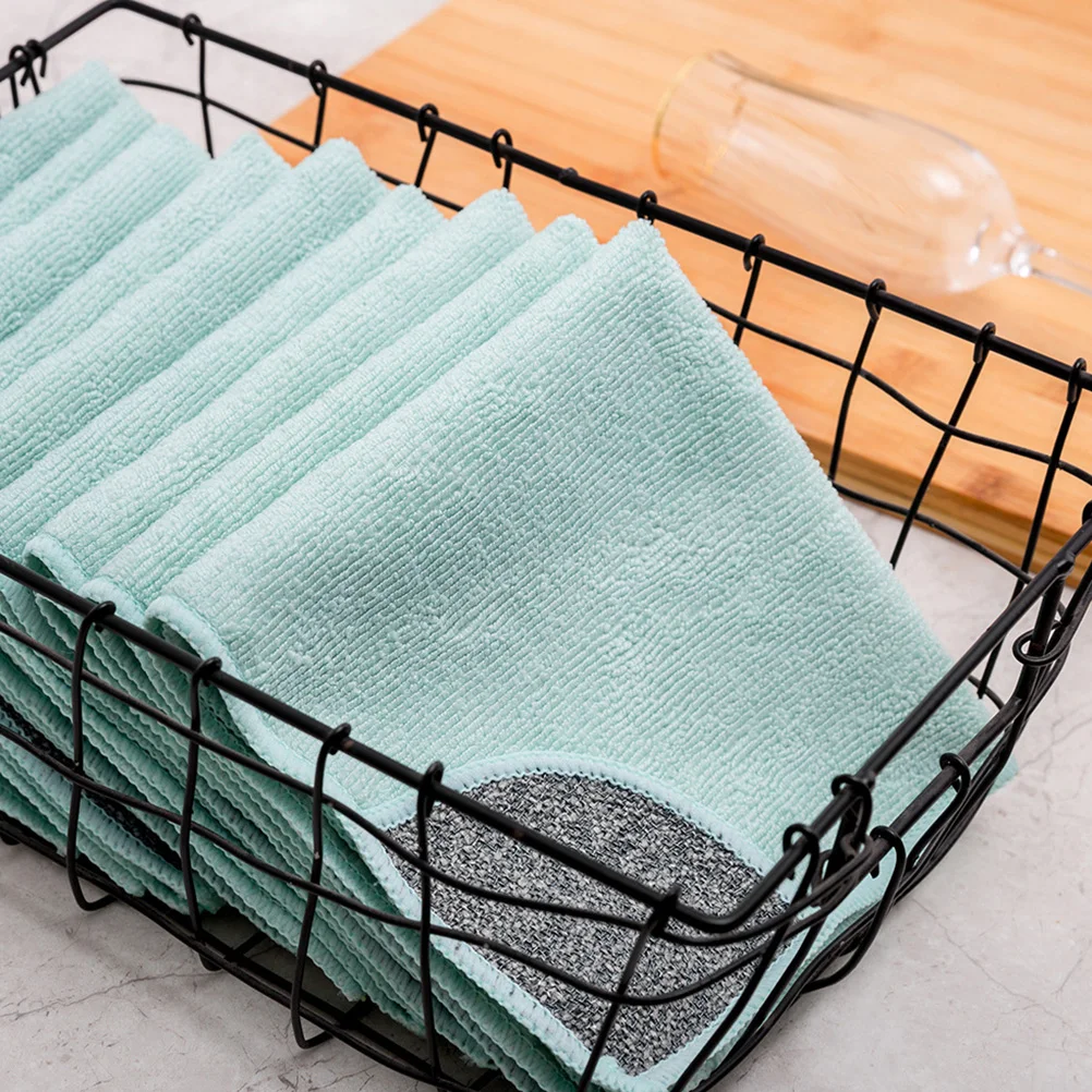 

4 Pcs Cleaning Cloths Absorbent Dishwashing Water Kitchen Scrubbing Green for