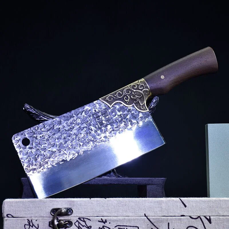 

Longquan pure hand forged kitchen knife retro chef knife cutting dual - purpose knife ghost hand - made slicer blade knives