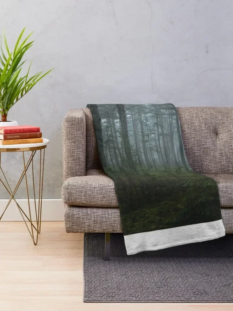 Misty forest Throw Blanket Hair Nap Blankets