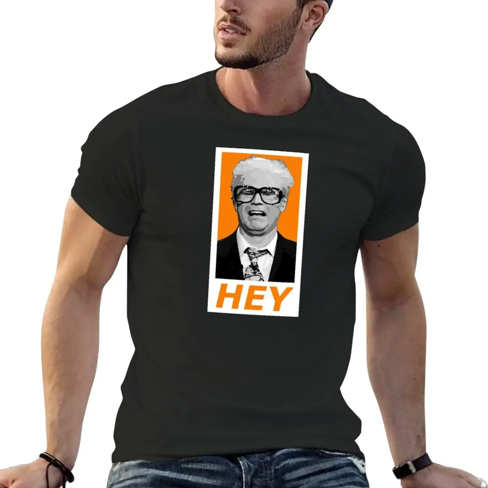 Harry Caray - Hey - Orange T-Shirt kawaii clothes Short sleeve tee oversizeds black t shirts for men