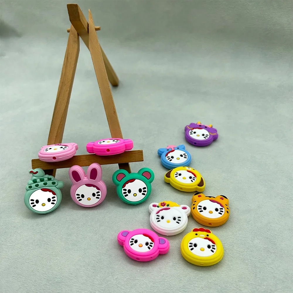 10PCS Silicone Beads Twelve Zodiac Animal Beads Baby Chewing Toy Pen Beads DIY Nipple Chain Jewelry Accessories Kawai Gifts