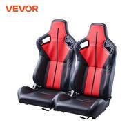 VEVOR Racing Seat, Adjustable Racing Cockpit with Wide Angle Reclining & PVC Leather & Q235B Slider, Fit for Racing Cars/Go-Kart