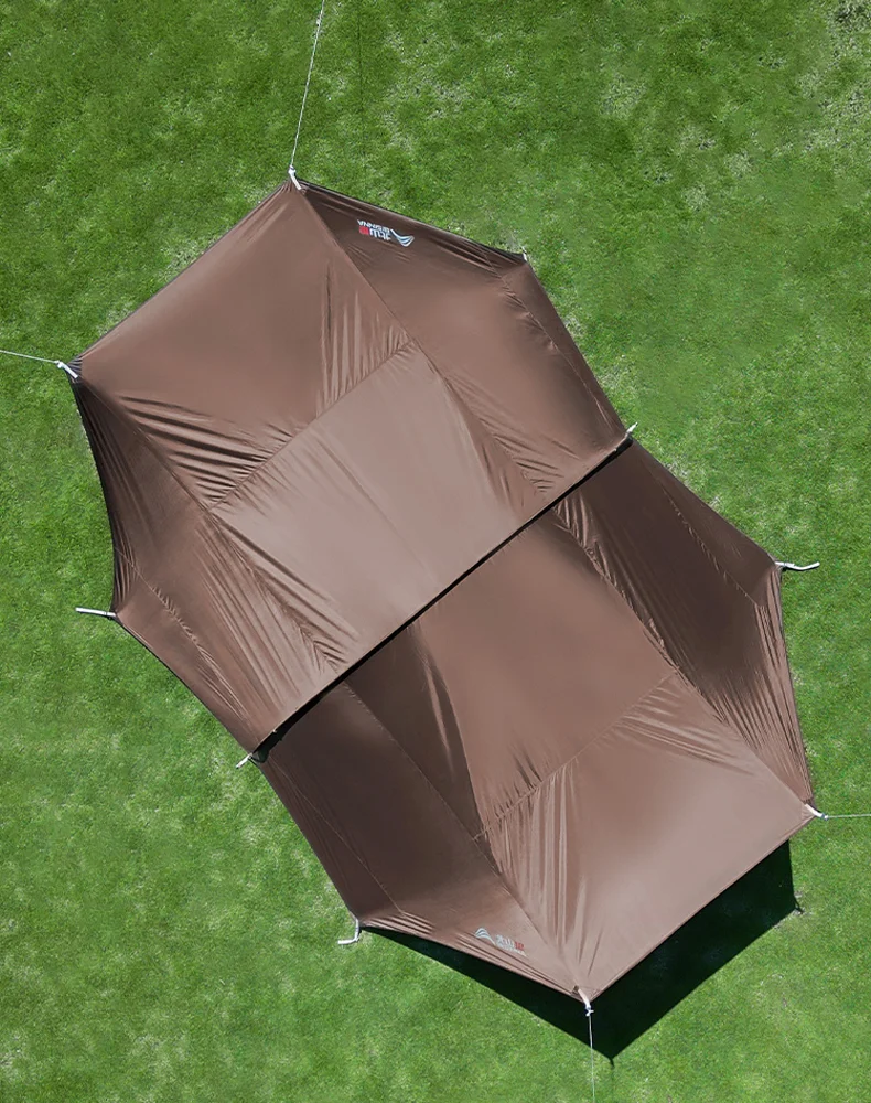 BISINNA Outdoor-Camping-Unterstand, tragbar, großes, silberbeschichtetes Vordach, Sonnenschutz, wasserdichtes Tunnelvordach für Reisen, Strand, Garten – Detail 9
