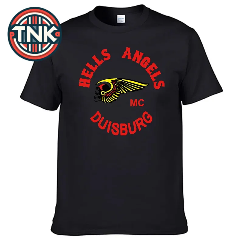 

Motorcycles Club Hells Angels Duisburg T-shirt 100% Cotton Men Shirt N012