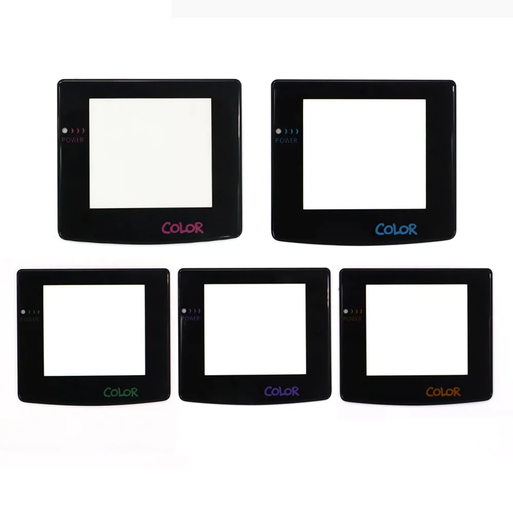 5 Colors Letter Black Glass Lens Screen Protector For Game Boy Color GBC