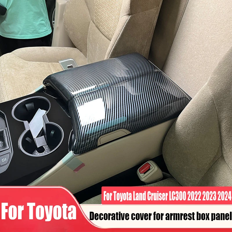 

For Toyota Land Cruiser LC300 2022 2023 2024 central control armrest box panel decorative cover car interior modification parts