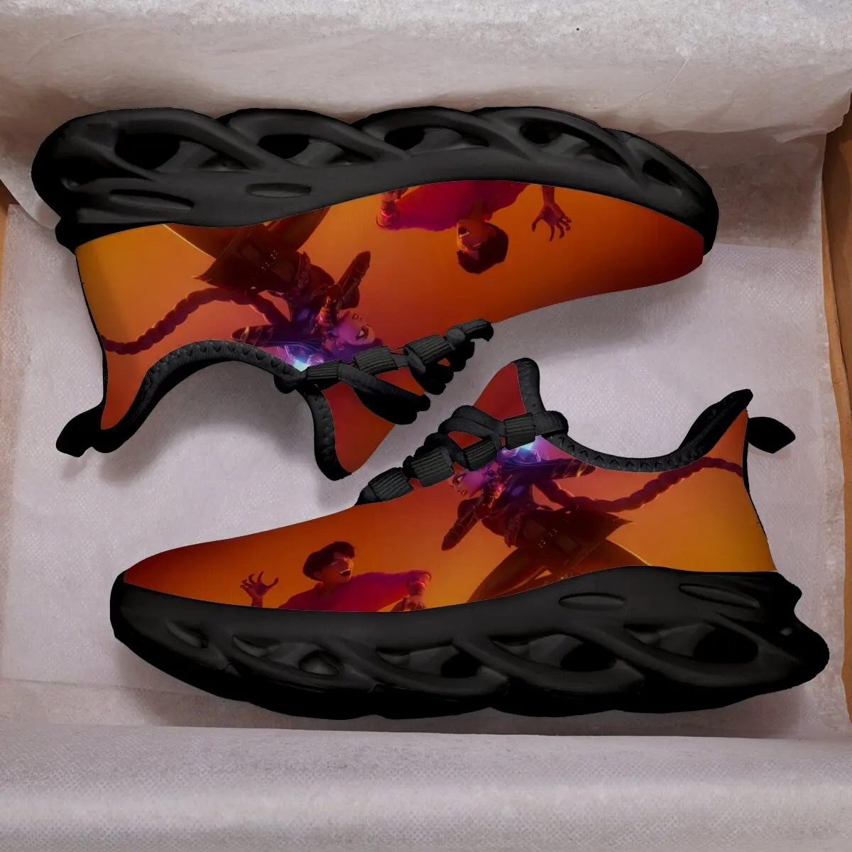 Модная спортивная обувь для родителей и детей с принтом анимированных персонажей, легкие дышащие семейные спортивные кроссовки на шнуровке для бега