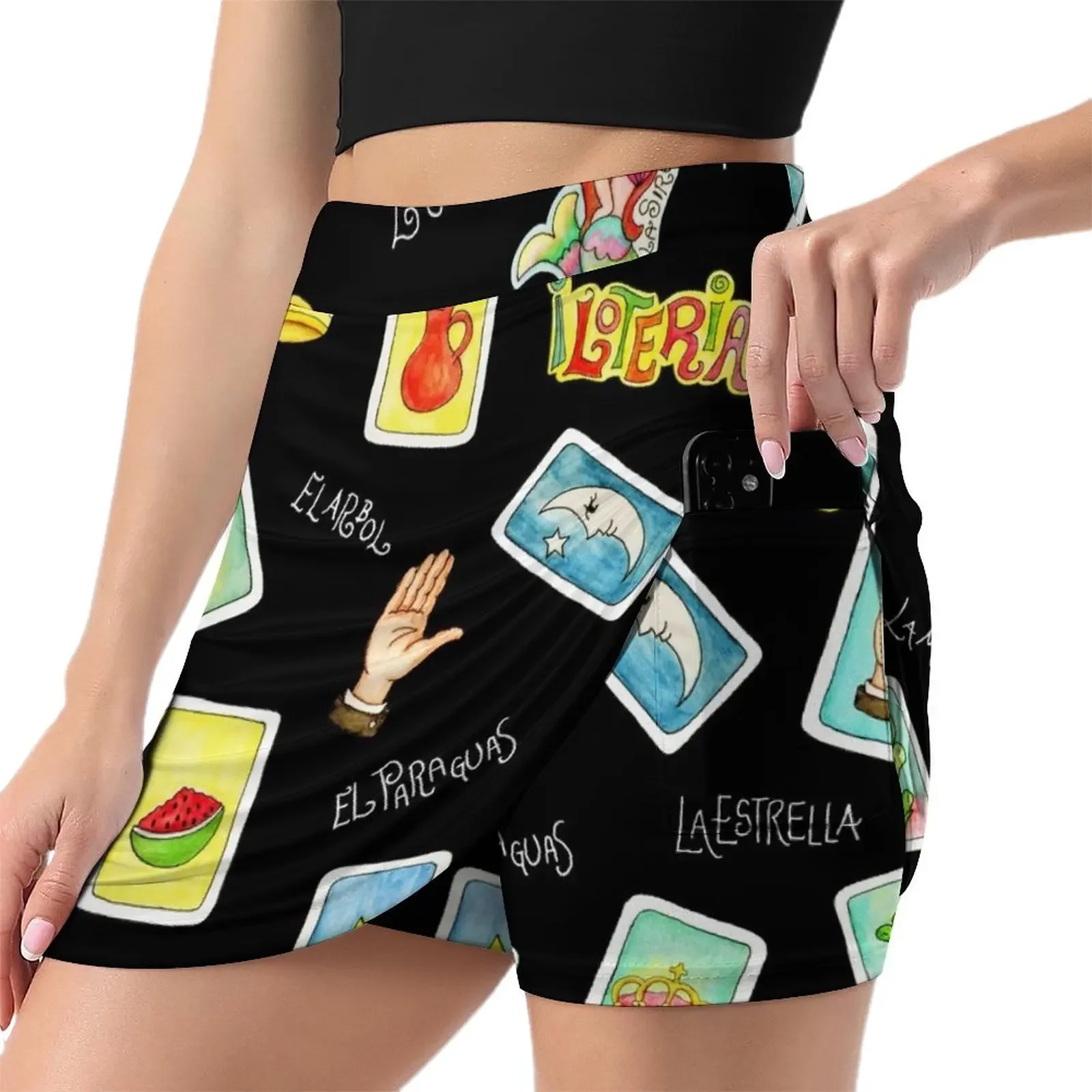 Loteria cards and symbols Mini Skirt Womens dresses night club outfits womens clothing