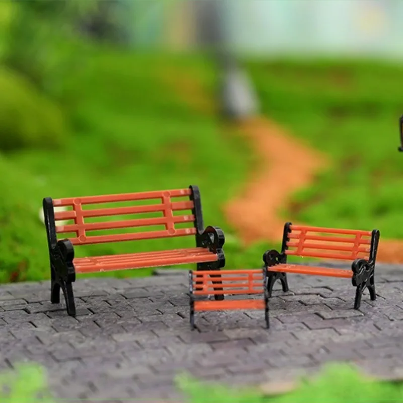 1 pz panca in miniatura sgabelli micro paesaggi sedia in resina artigianato piante grasse bonsai casa delle bambole sedia da parco figurine decorazioni per la casa