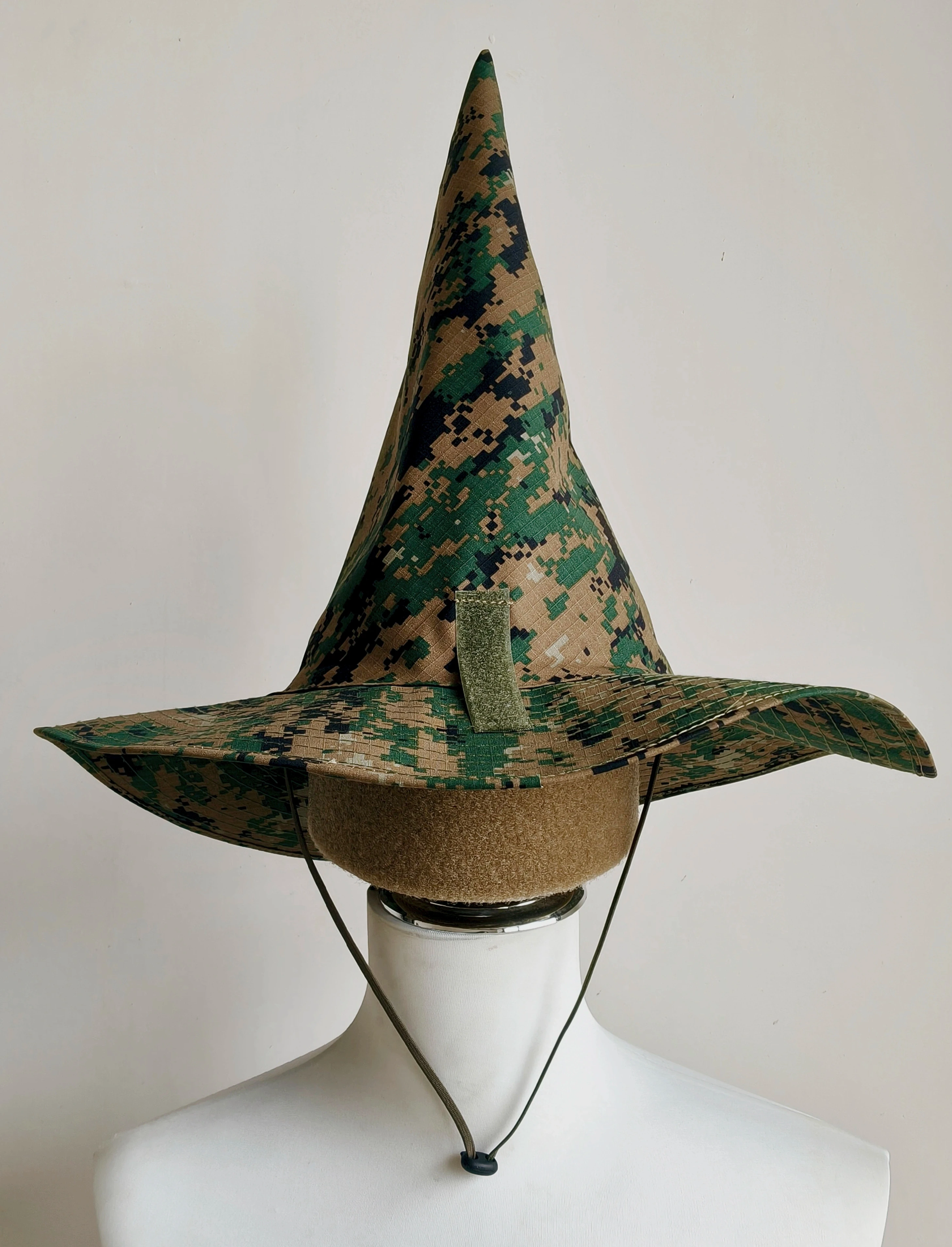 YCTAC Tactical Camo Wizard Hat Breathable Lightweight Foldable Wide Brim Cone Cap for Airsoft Halloween Cosplay