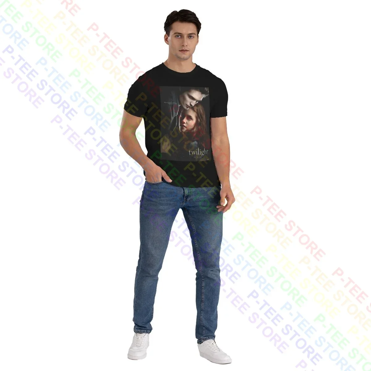 Twilight Saga Promo Edward Jacob T-shirt Tee Shirt Rare Unique Harajuku Streetwear