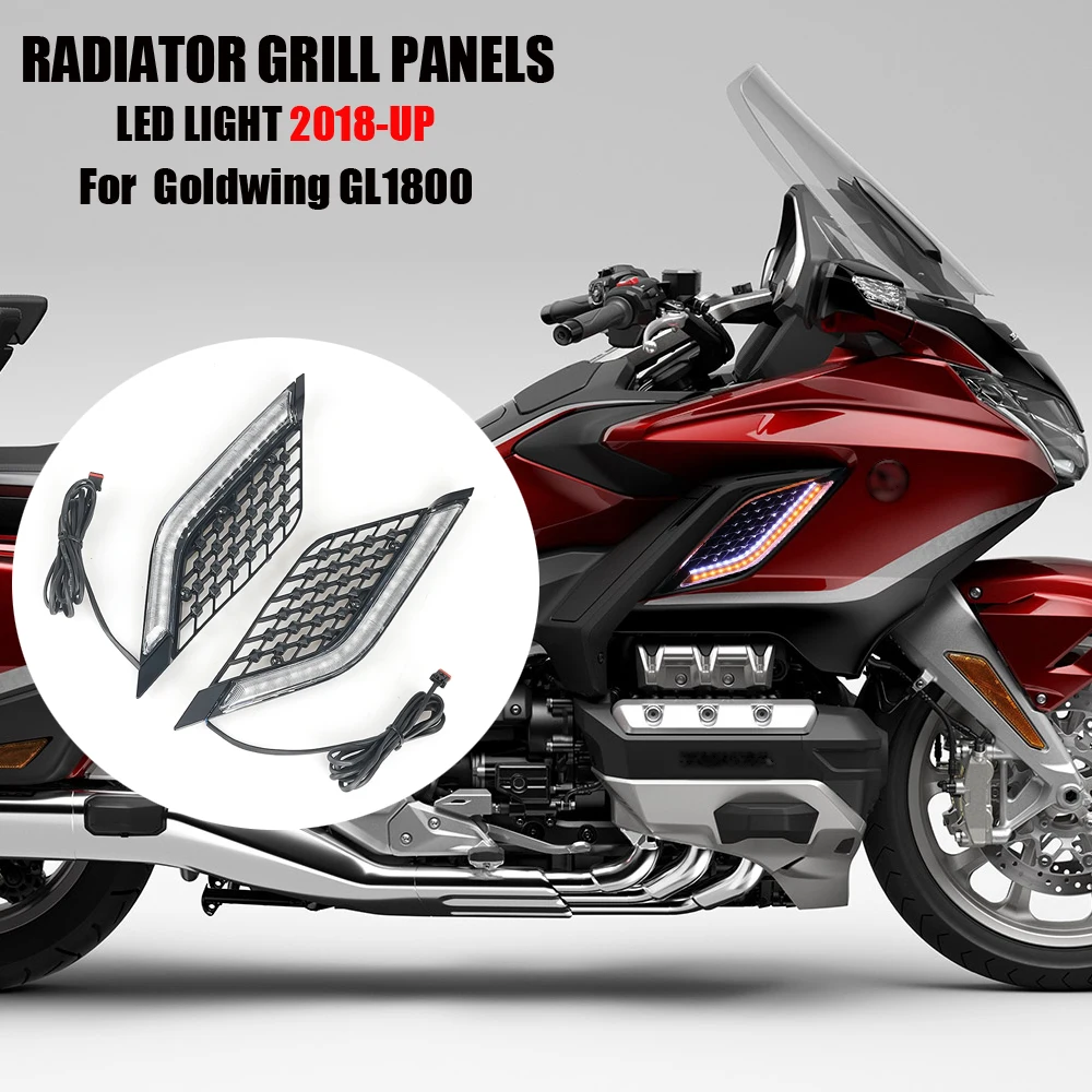 

Motorcycle LED Light Radiator Grill Panels Decorative Light Lamp For Honda Goldwing Gold Wing GL1800 Tour DCT Airbag 2018-2023