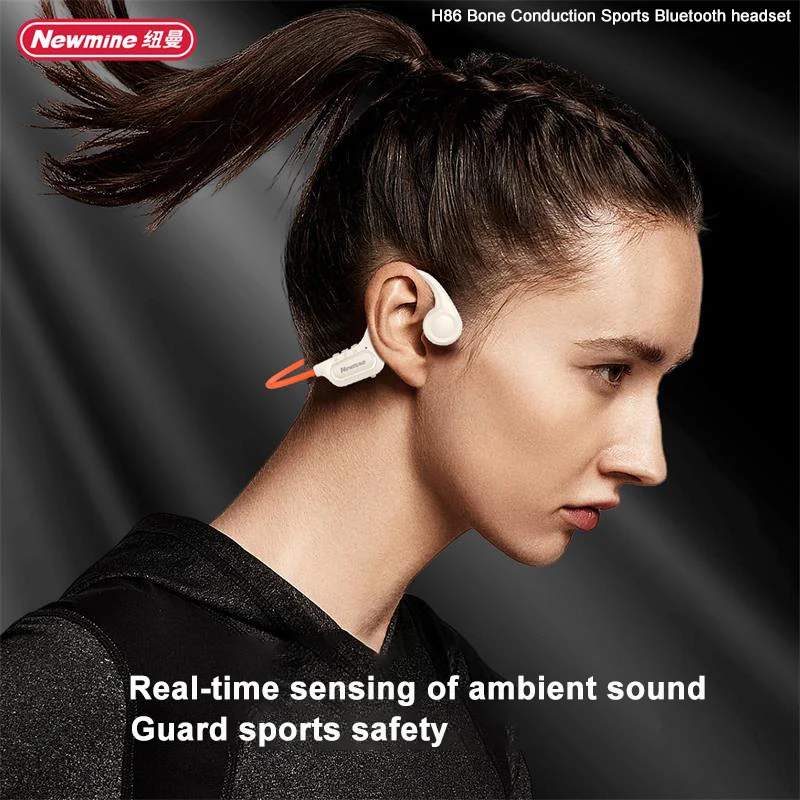 New Original Newmine H86 Bone Conduction Bluetooth Earphones Wireless Sports Running Ear Hanging Non In-ear Bone Sensing