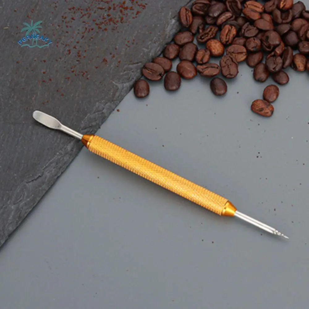 Household Stainless Steel Coffee Latte Art Needle Double Tips Rust-proof Latte Art Pen Non-slip Handle Carved Stick Barista