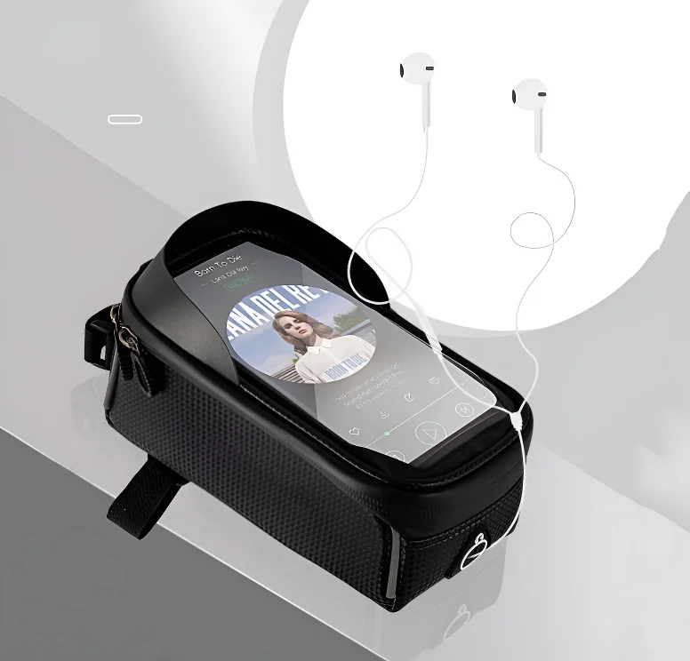 

Bike Front Frame Bag Touch Screen Compatible,Water-Resistant,Adjustable,Cycling Essential for Safe Riding