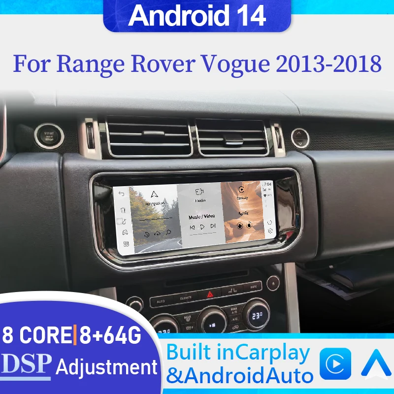 Android14 Car Radio For Land Rover Range Rover Vogue 2013-2018 CarAuto Wireless Carplay Auto Navigation Multimedia Player GPS 4G