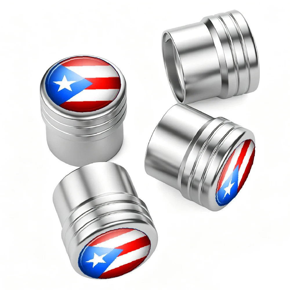 4PCS  Flag Tire Valve Stem Caps,Tire Valve Caps Dust Proof Covers with Rubber O Ring for Car Truck Motorcycles Bike and Bicycle