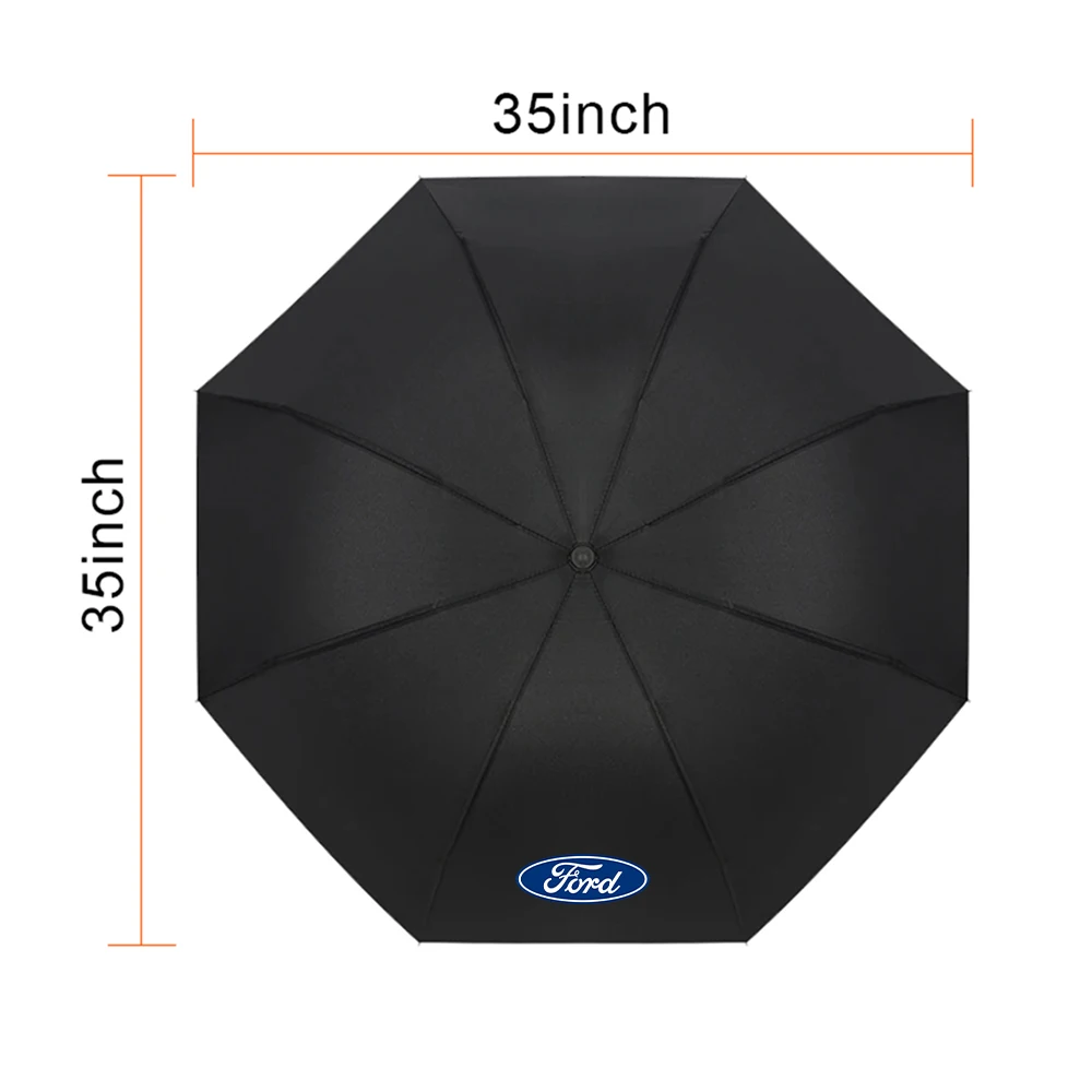 Men Woman Outdoor Automatic Rain Umbrella For Ford ST Focus Fiesta Mondeo Ecosport Kuga Puma Edge Logo Wind Resistant Sunscreen