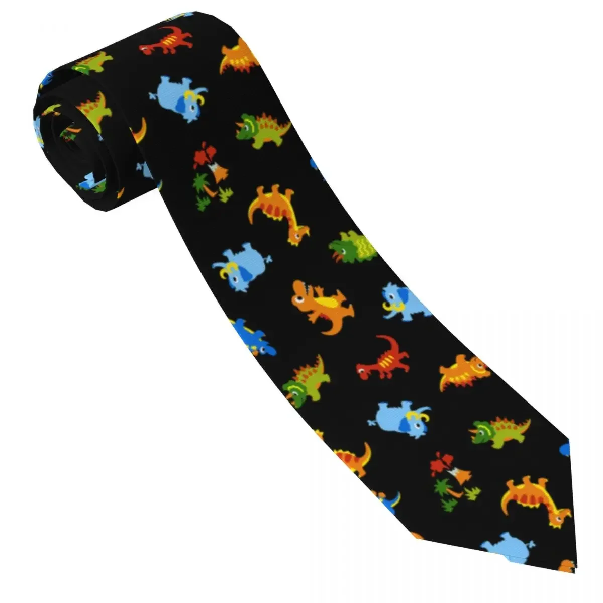 Casual Arrowhead Skinny Colorful Dinosaur Necktie Slim Tie For Party Formal Tie