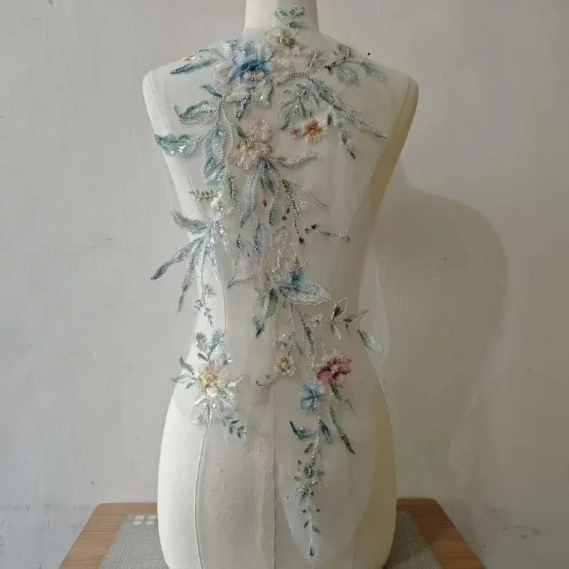 

Tie Dye Embroidery Flower Stickers, Bead Embroidery Sequins, Accessories, Bridal Dresses, Clothing Flower Patches,DIY Decoration