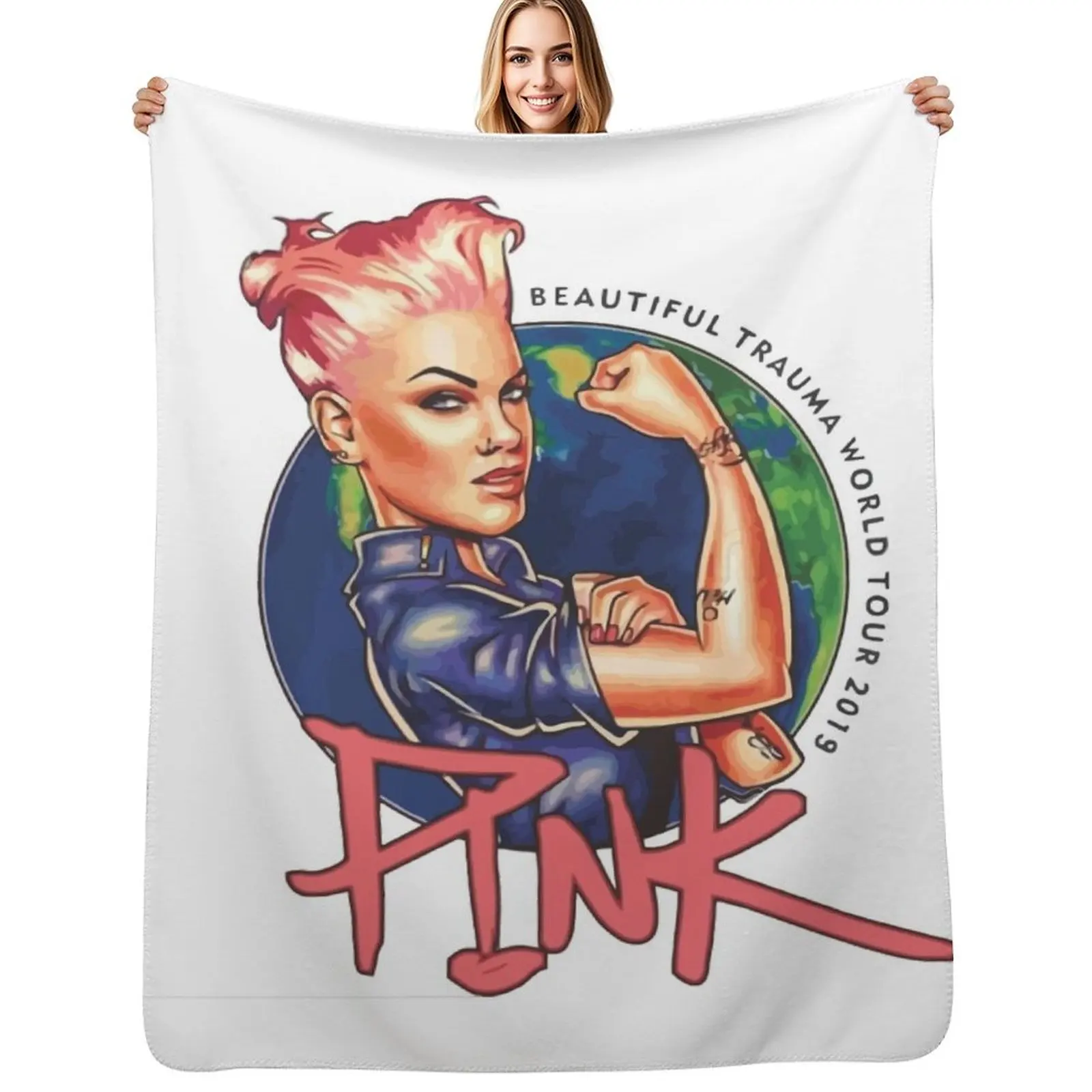 lettering coloured in black P!nk,pink,P!nk,pink,P!nk,pink,P!nk,pink,P!nk,pink,P!nk,pink,P!nk,pink, Throw Blanket Hair Blankets