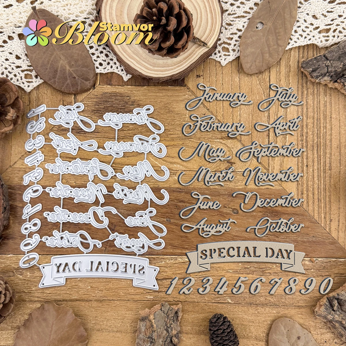 Original schöne Retro Monatskalender besondere Tag Metall Stanzformen Scrapbooking dekorative Prägung