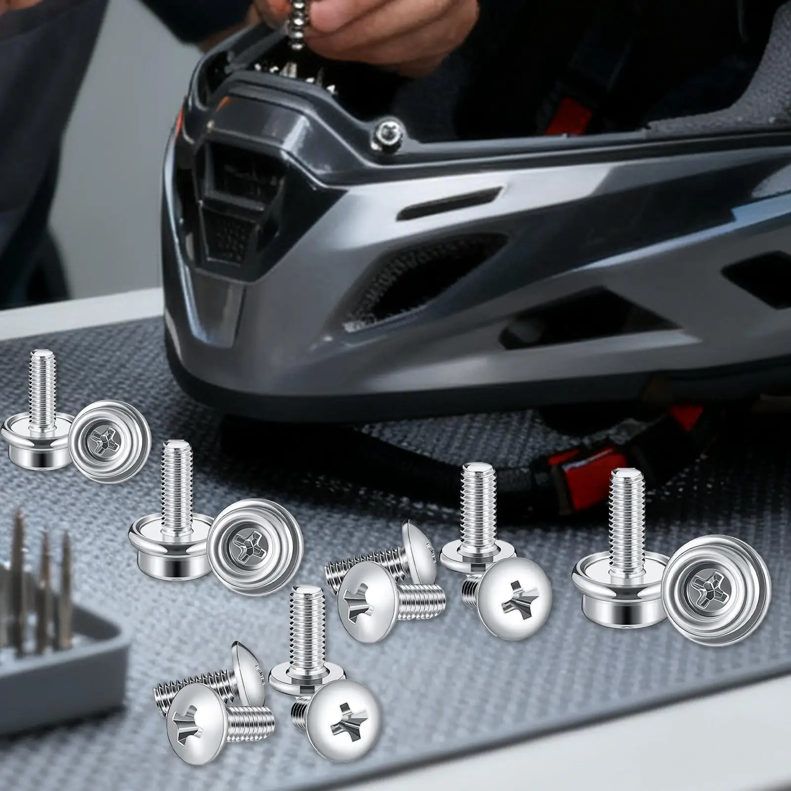 كرة القدم خوذة إصلاح مسامير عدة 12 مللي متر 10 مللي متر 24 قطعة الفولاذ المقاوم للصدأ كرة القدم خوذة مسامير للبيسبول الكرة اللينة الشباب الفتيات