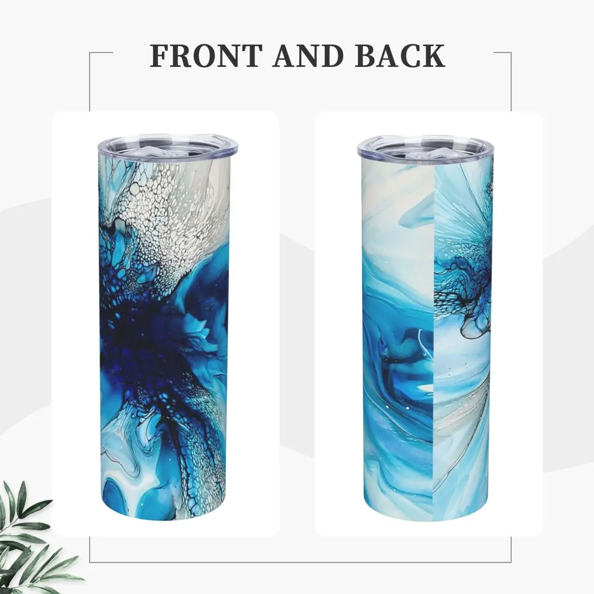 Abstract Fluid Art Painting Stainless Steel Tumbler Vacuum Insulated Mug Thermal Cold Cups Straw With Lid 20oz