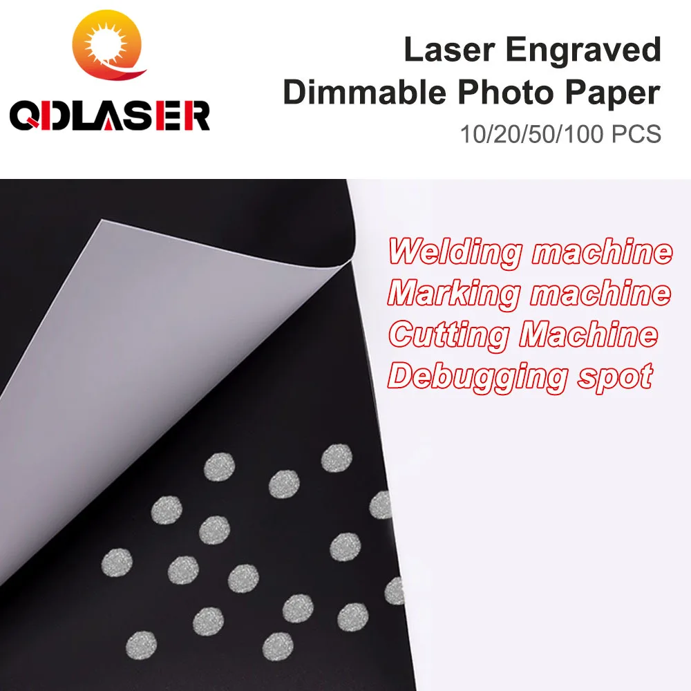 QDLASER Laser Engraved Dimmable Photo Paper for Spot Quality Debugging and Sample Testing for Laser Engraving Cutting Machine