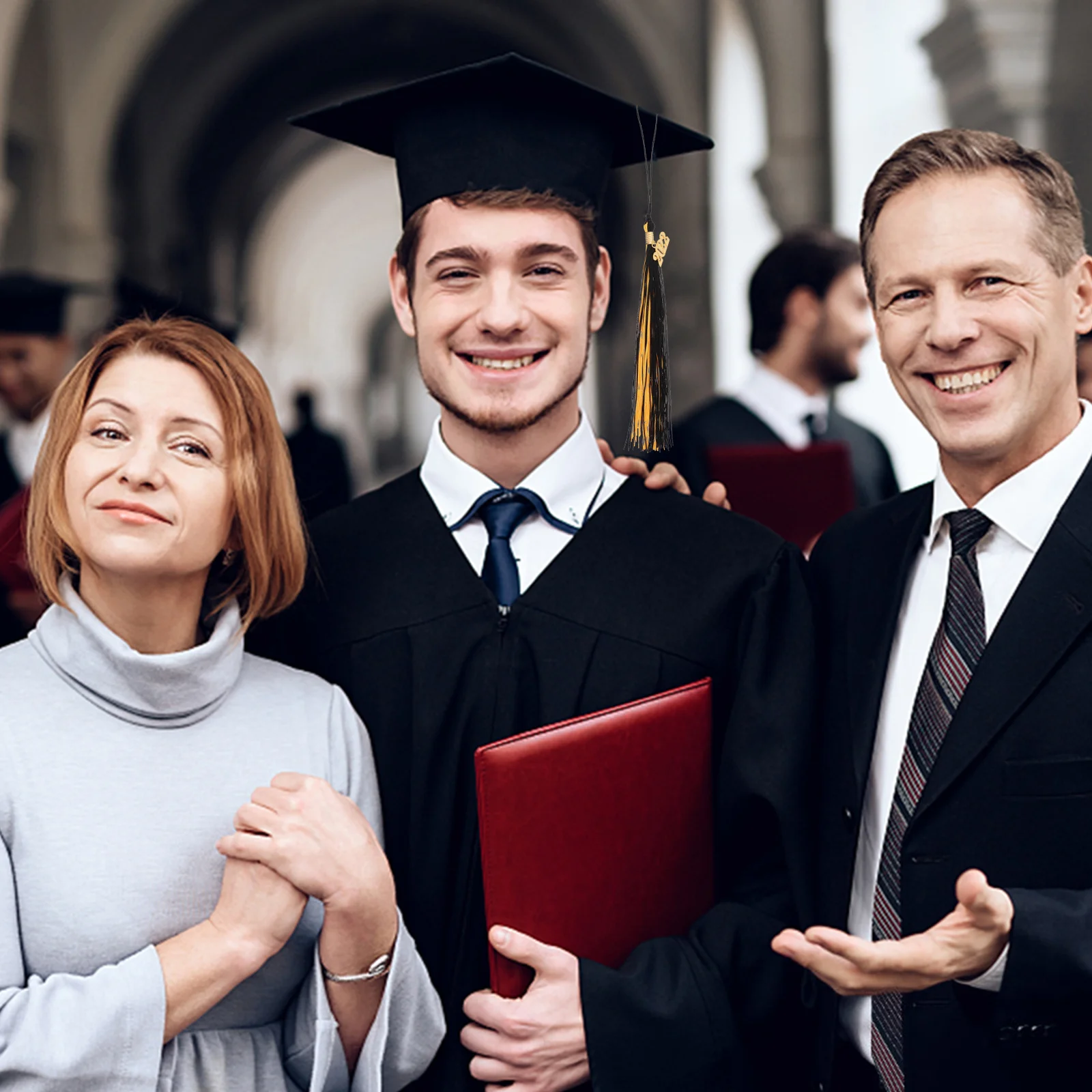 8 piezas joyería borlas 2022 colgante llavero ceremonia de graduado decoración azul poliéster