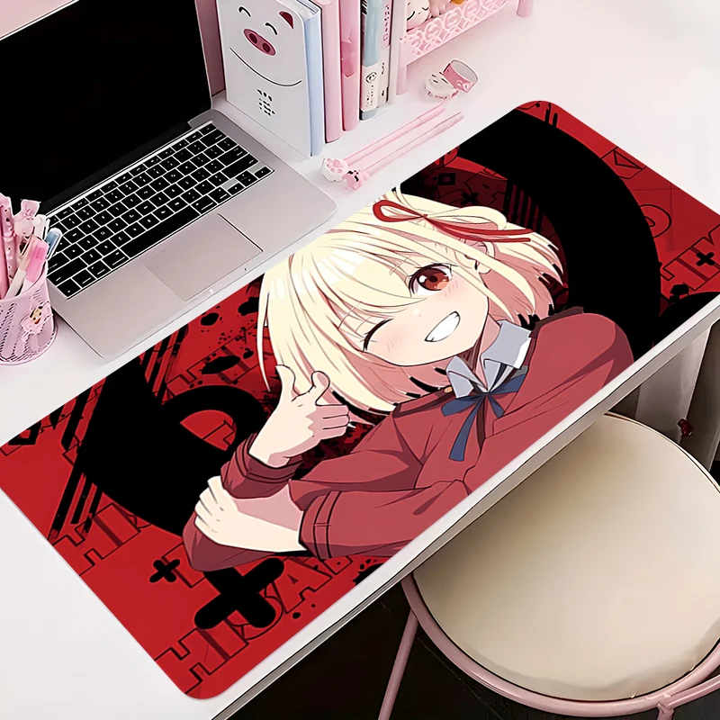 

Mousepad PC Gaming Accessories Computer Cabinet Extended Mat Non-Slip Mouse Pad Anime HD Keyboard Pad Office L-lycoris Desk Mat