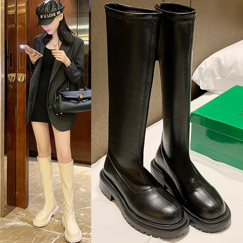 Women's Leather Boots Shoes Boots-Women Sexy Thigh High Heels High Sexy 2024 Summer Lolita White Over-the-Knee Ladies Shoes Wome