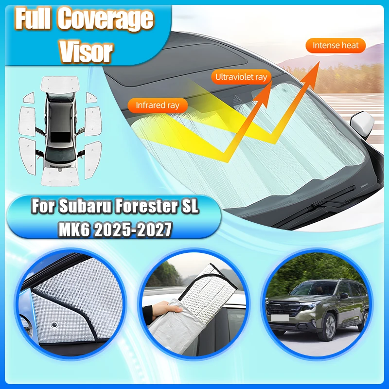 

Shades Sunscreen For Subaru Forester SL MK6 2025 2026 2027 Cars Windshield Visor Window Anti-UV Sunshades Auto Tools Accessories