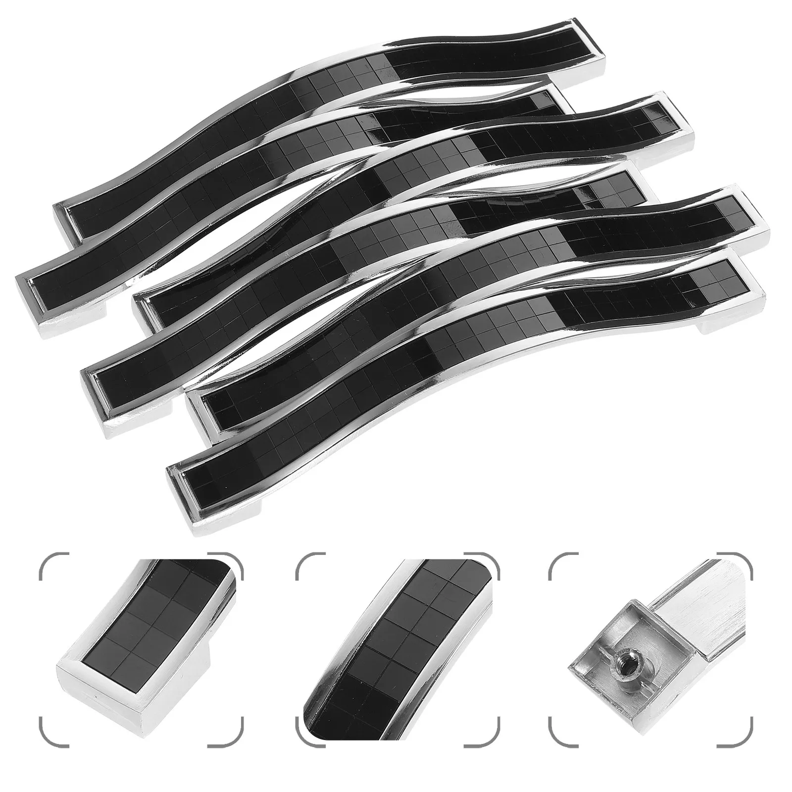 

8Pcs Drawer Handles Black Cabinet Pulls for Kitchen Cabinet Doors and Drawers Zinc Alloy Furniture Pull Handle Modern Style
