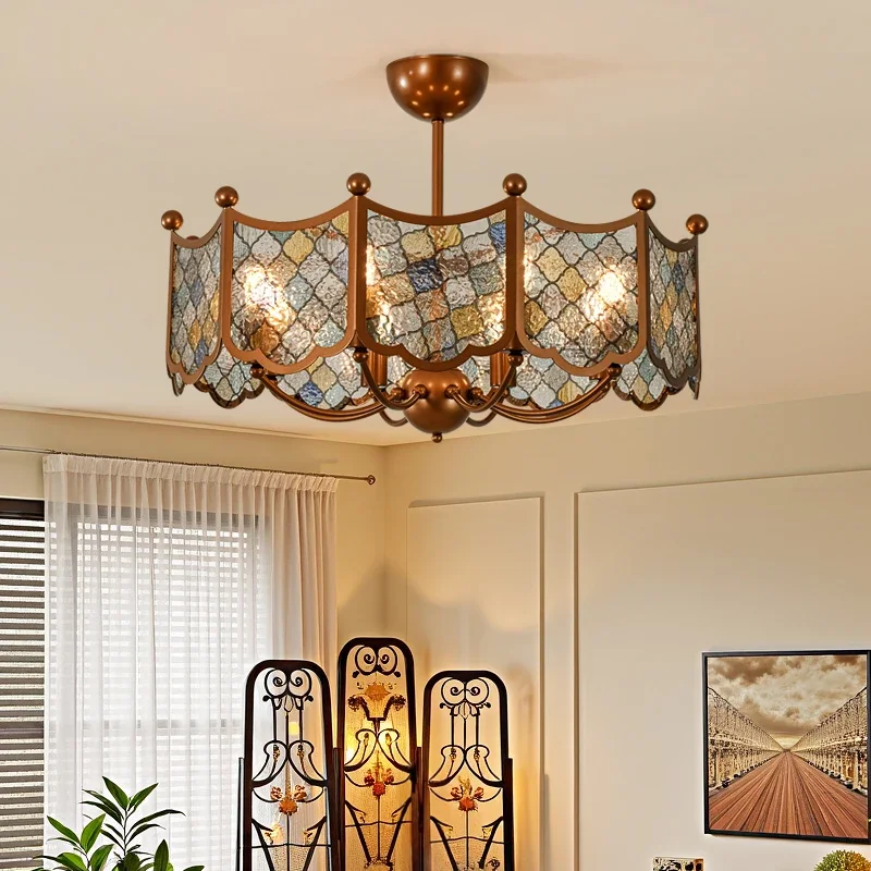 ثريا نانيانغ للرياح، ضوء غرفة المعيشة، الضوء الرئيسي، الطراز الأمريكي القديم العتيق، إضاءة غرفة النوم وغرفة الطعام، جوي #1