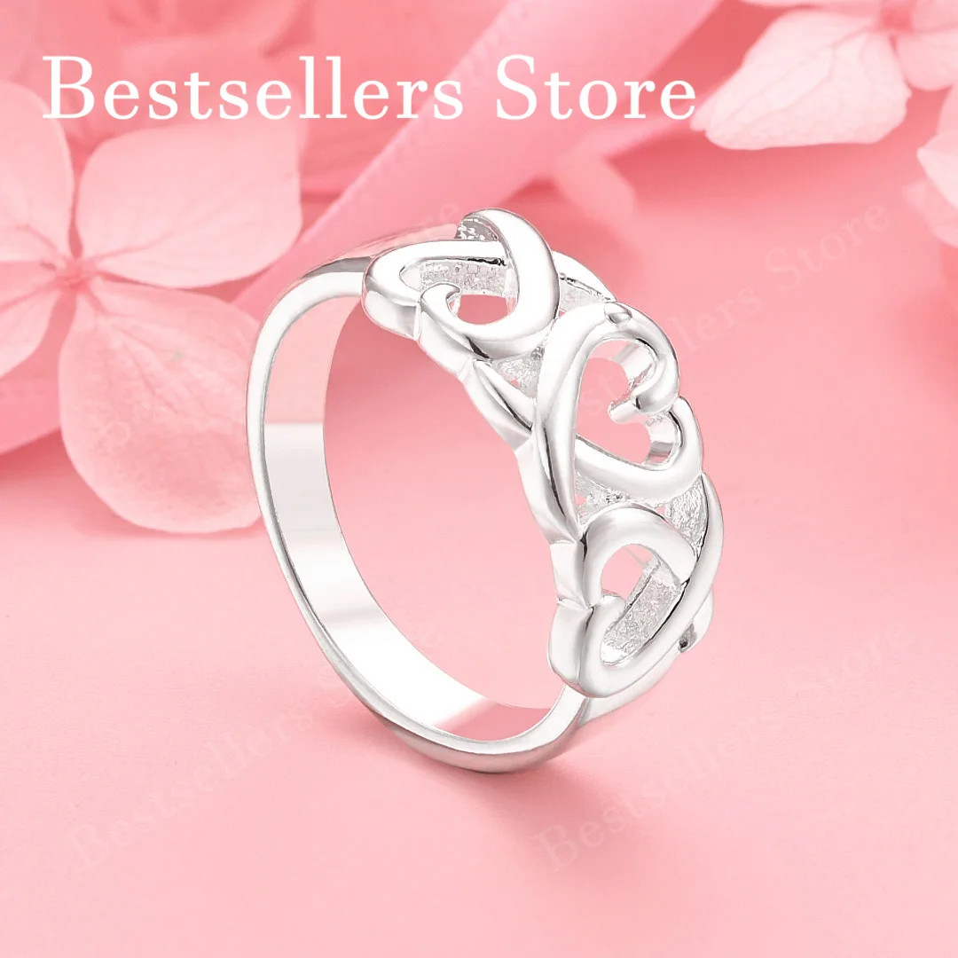 

1 piece of 925 sterling silver 6-10 exquisite heart-shaped hollow ring, fashionable women's jewelry accessories, wedding gift