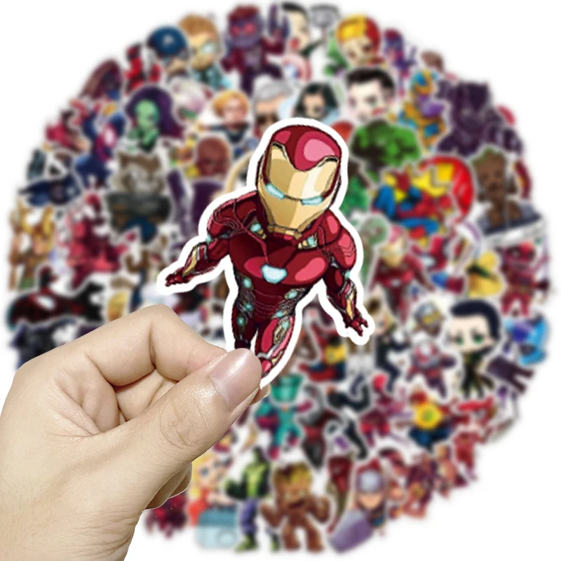 10/50/100PCS Cartoon Disney Super Hero Stickers Marvel Avengers Decal Suitcase Luggage Laptop Skateboard Graffiti Kids Stickers