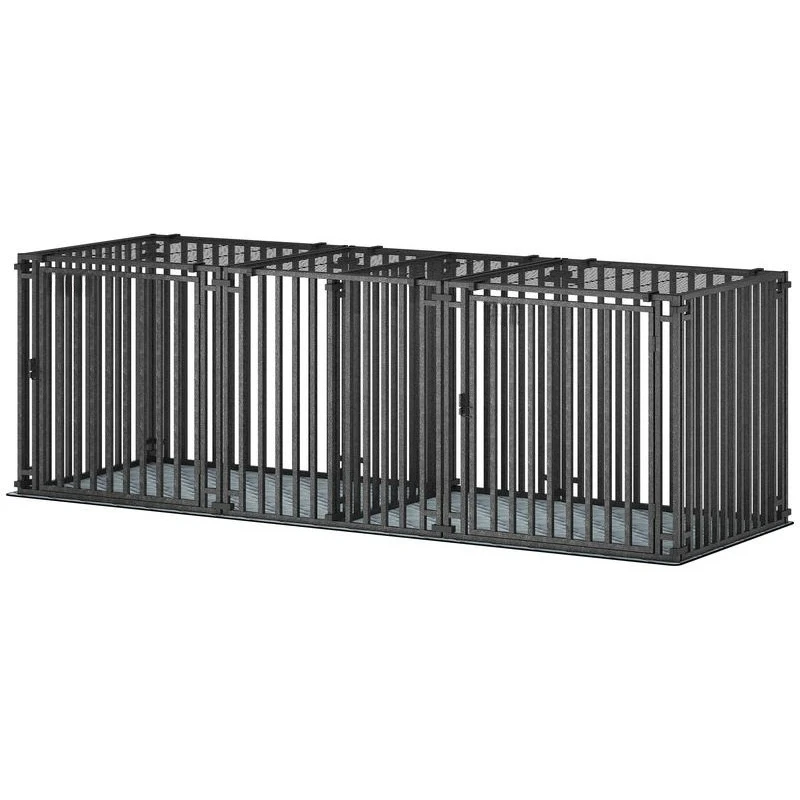 

83"L Heavy Duty Dog Crate, Extra Large Dog Kennel with Divider and Mat for Large Breeds, Modular Puppy Playpen