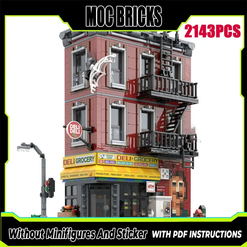 

Spider Movie 2025 new Moc building block model cooked food grocery store modular building block gift children's toy DIY assembly