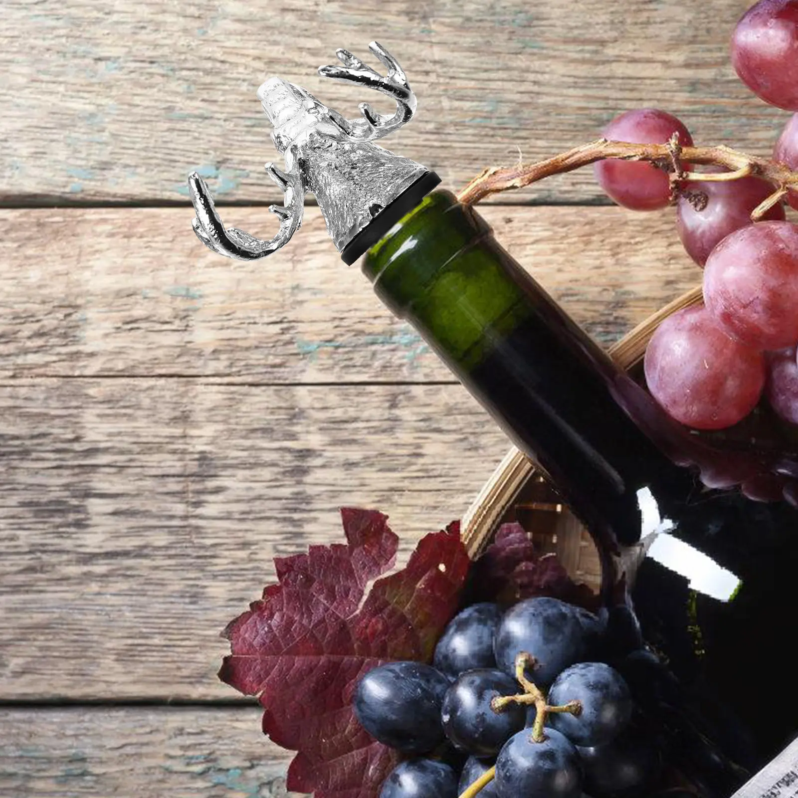Vertedor de Vino con Cabeza de Ciervo, Boquilla de Aleación de Zinc con Forma de Cabeza de Animal para Botellas de Vino, Whisky, Aceite de Oliva, Licores, Regalo para Bar y Fiestas