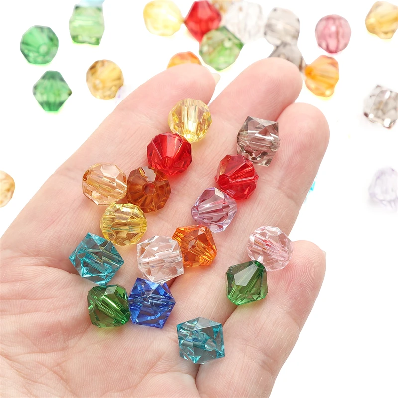 20g 10mm Acrylic Beads Colorful Loose Spacer Bead Jewelry Making DIY Craft Supplies Clear Crystal Beads for Bracelet Accessories