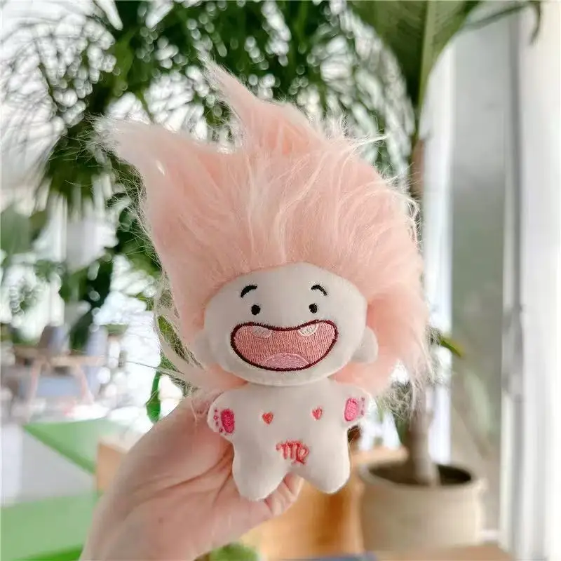 Durable 10cm Long Hair Constellation Stuffed Doll Zodiac Doll Cute Cartoon Pendant Keychain Hanging Bags Decor Girls Gifts