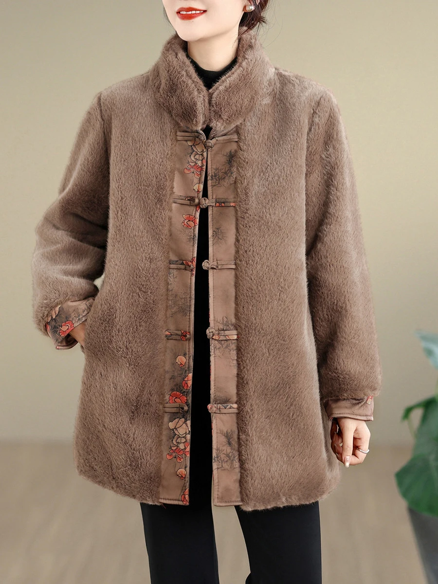 

Winter Long Fem Sle Mink Fur Jaet Coat Medium Length Cotton Clothes Brand New 2025 Commute Loose Fit Thiened Long Sl...