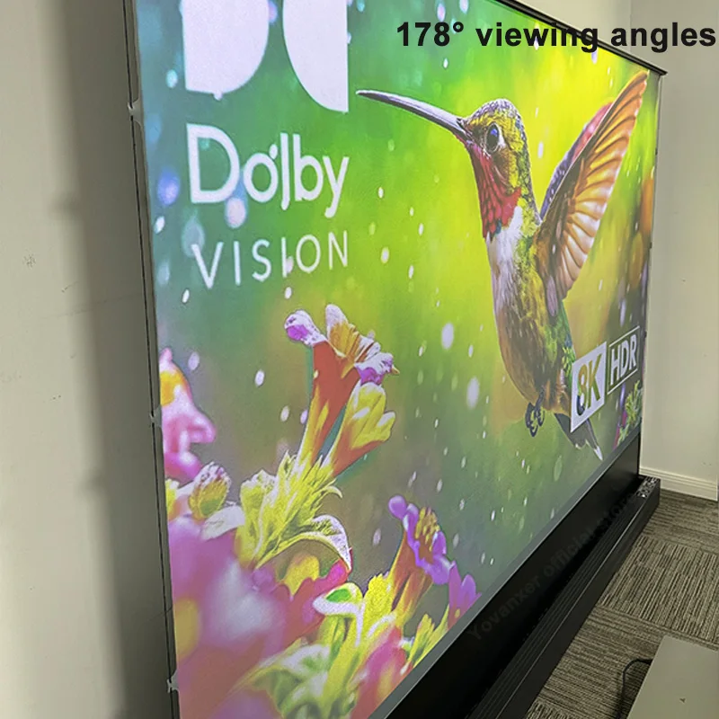 Nieuwe 100-120 Inch T Prisma ALR Gemotoriseerde Elektrische Tab Spanning Vloer Stijgende Projector Scherm Vierkante Shell Voor UST projector