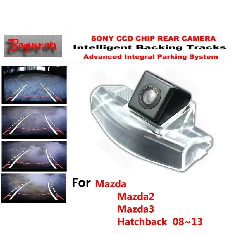 

for Mazda 2 3 mazda2 Mazda3 Hatchback 08~13 CCD Car Backup Parking Camera Intelligent Tracks Dynamic Guidance Rear View Camera