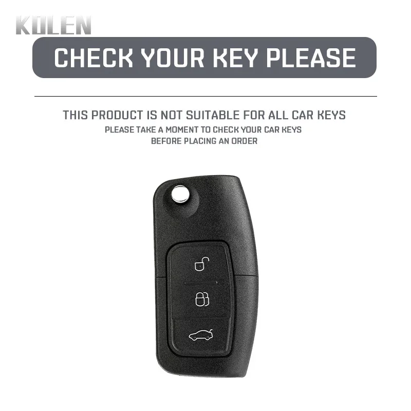 ABS Carbon Fiber Style Car Key Case Cover For Ford Fiesta Focus 2 C-Max Ecosport S-Max Fusion Mondeo Protected Keychain Fob Bag